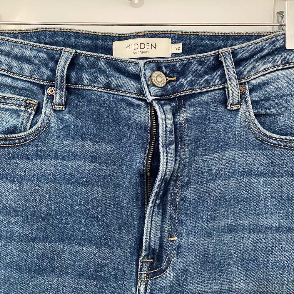 Stylish Blue Straight Leg Women's Jeans - Picture 2 of 6